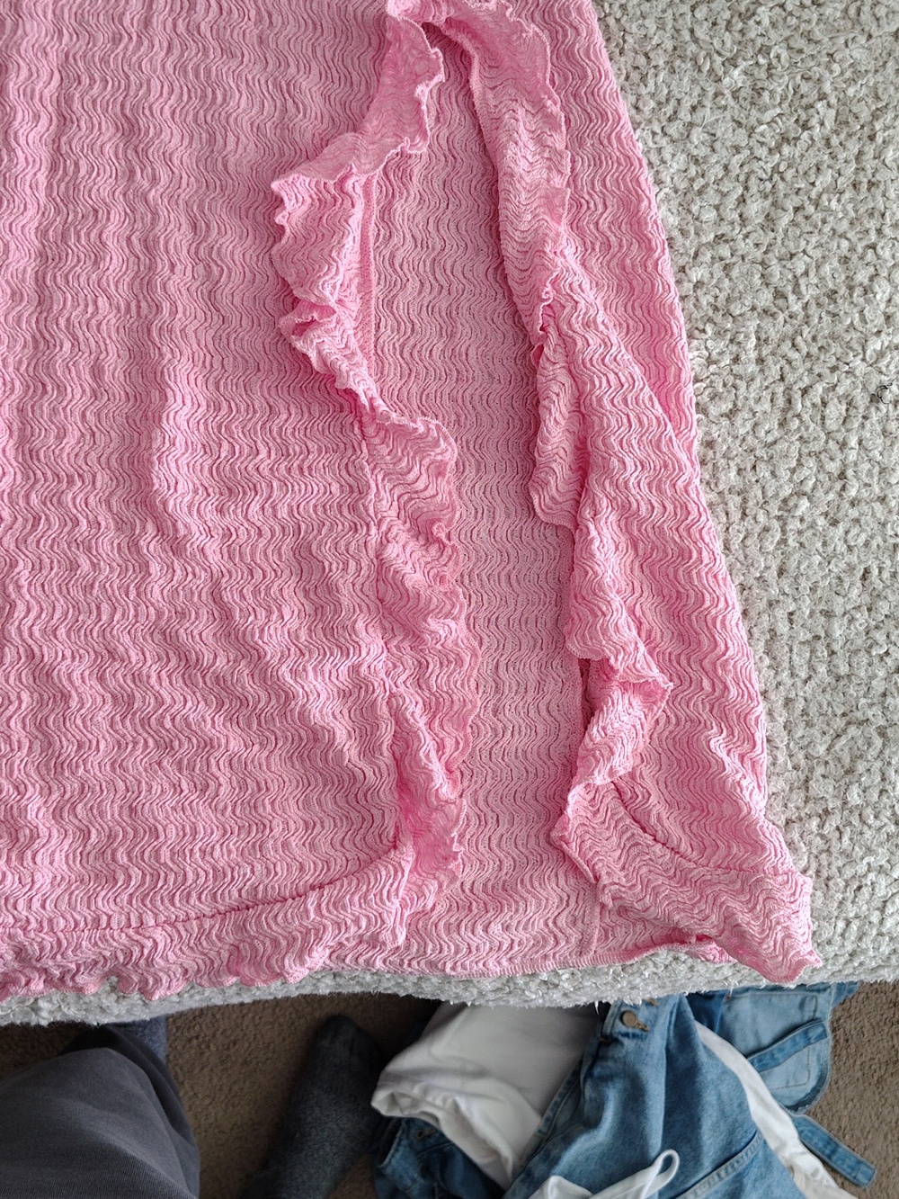 Free People Pink Off-Shoulder Ruffle Dress - Picture 5 of 9